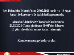 Erbaa’da Karantina Kararı