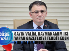 Fatih Kaplan Yazdı: Sayın Valim, Kaymakamım İşini Yapan Gazeteciyi Tehdit Eden Kurum Amirleri Var