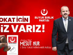 Büyük Birlik Partisi Tokat Milletvekili Adayı Mesut Nur: Tokat İçin Biz Varız