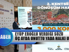 Eyüp Eroğlu Verdiği Sözü Üç Ayda Unuttu yada Halkı Uyuttu